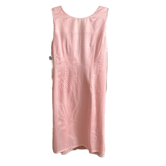 ANNE KLEIN Vintage 90s Pink Tweed Sleeveless Dress Made in Hong Kong Timeless 12 - Picture 10 of 15